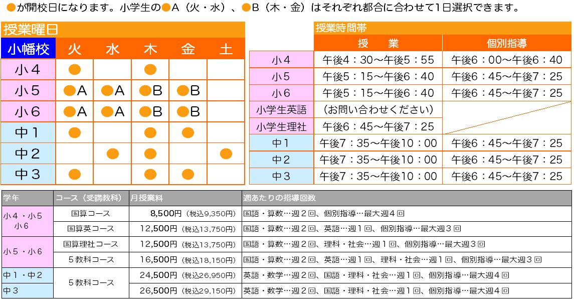 2025年度4月以降の時間割